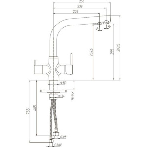 Смеситель для кухни Paini Arena 92CR6433VEB90DAKM
