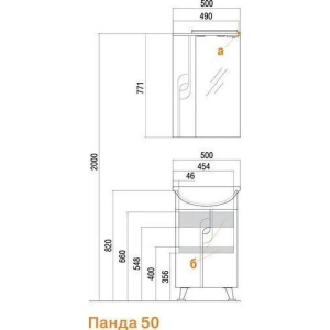 Тумба с раковиной Aquaton Панда 50 1A0537K1PD010 белый глянец