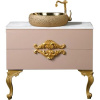 Тумба с раковиной Armadi Art NeoArt 100 капучино с ручками золото, с ножками