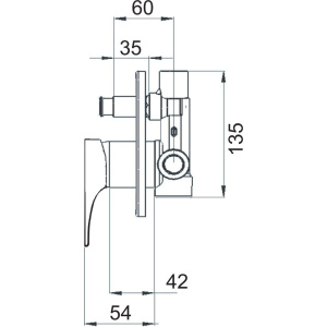 Смеситель для ванны с душем Remer Class Line L09 С ВНУТРЕННЕЙ ЧАСТЬЮ