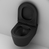 Комплект Унитаз подвесной AM.PM Func C8F1700MBSC безободковый, с микролифтом, матовый черный + Инсталляция TECE Now 9400414 4 в 1 с кнопкой смыва