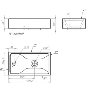 Мебельная раковина Art&Max Family Mini 40