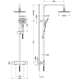 Душевая стойка Aquatek Европа AQ2343BGM оружейная сталь