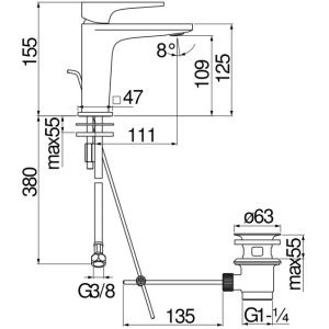 Смеситель для раковины Nobili Seven SE124118/1BM Velvet black