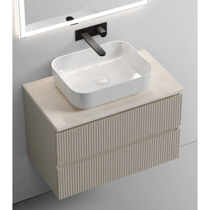 Купить Тумба с раковиной Sancos Snob T 80 см, beige soft, столешница бежевая, раковина CN6011 в Москве с доставкой Тумба с раковиной Sancos Snob T 80 см, beige soft, столешница бежевая, раковина CN6011