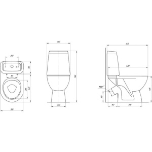 Унитаз-компакт Rosa Сканди Люкс белый, с микролифтом
