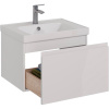 Тумба с раковиной Lemark Veon mini 60 белая глянцевая, 1 ящик
