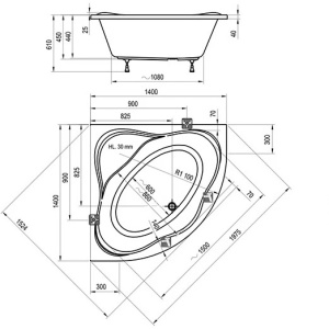 Купить Акриловая ванна Ravak New Day 140х140 C651000000 белая в Москве с доставкой Акриловая ванна Ravak New Day 140х140 C651000000 белая