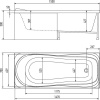 Акриловая ванна Timo Kata 1570 150x70 см, с каркасом