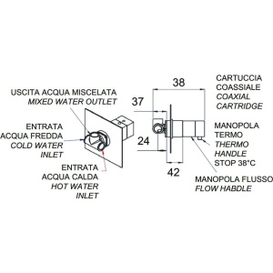 Купить Термостатический смеситель Remer Q-Elegance QT30 С ВНУТРЕННЕЙ ЧАСТЬЮ, для душа в Москве с доставкой Термостатический смеситель Remer Q-Elegance QT30 С ВНУТРЕННЕЙ ЧАСТЬЮ, для душа