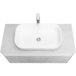 Тумба с раковиной AQUATON Марбл 100 слэйт, белая матовая, раковина 1A73313KLK010