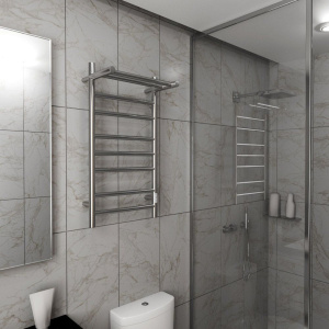 Купить Полотенцесушитель электрический Bauedge Stil Shelf R 40х80, с полкой, нержавеющая сталь полированная в Москве с доставкой Полотенцесушитель электрический Bauedge Stil Shelf R 40х80, с полкой, нержавеющая сталь полированная