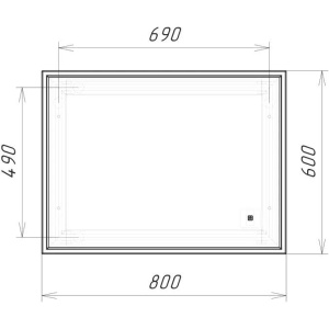 Купить Зеркало Домино Graffo 80, с подсветкой, белое в Москве с доставкой Зеркало Домино Graffo 80, с подсветкой, белое
