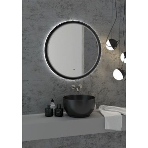 Зеркало круглое Art&Max Napoli 80 черное