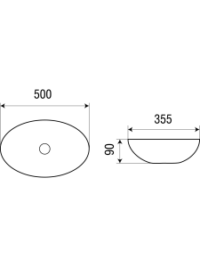 Раковина накладная 500х355х90 WeltWasser ELBACH 10255 (10000003857)