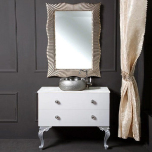 Купить Тумба с раковиной Armadi Art NeoArt 100 белая с ручками Flora хром, с ножками в Москве с доставкой Тумба с раковиной Armadi Art NeoArt 100 белая с ручками Flora хром, с ножками