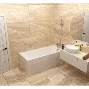 Акриловая ванна Timo Ritta 1270 120x70 см, с каркасом