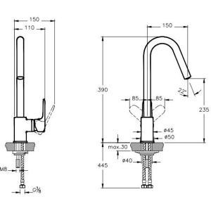 Смеситель для кухни VitrA Root Round A4274223EXP золото
