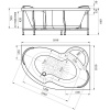 Акриловая ванна Radomir Vannesa Ирма 1 2-01-0-2-1-217 R 170x110 см, угловая, с каркасом, асимметричная