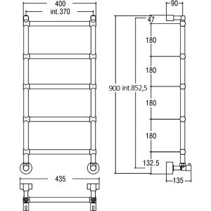 Полотенцесушитель водяной Margaroli Sole 370-442-5 хром