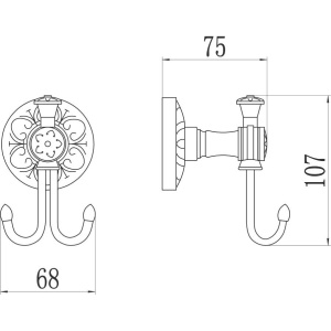 Купить Крючок Savol 58 а S-005854A хром, двойной в Москве с доставкой Крючок Savol 58 а S-005854A хром, двойной