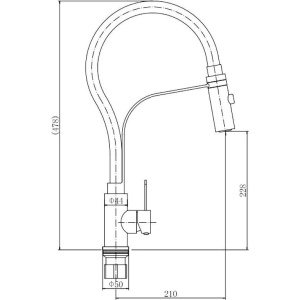 Смеситель для кухни Fashun A54112-12 сатин, серый