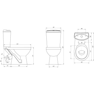 Унитаз-компакт Rosa Комфорт зелёный декор