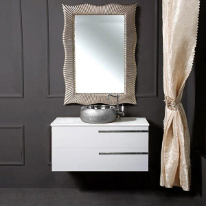 Тумба с раковиной Armadi Art NeoArt 100, белая с ручками Luce хром