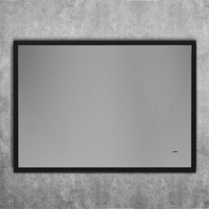 Зеркало Art&Max Aversa 90х65 черное, с LED-подсветкой, 6000К