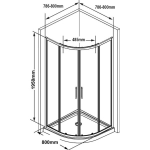 Душевой уголок Ravak Blix Slim BLSCP4-80 профиль черный