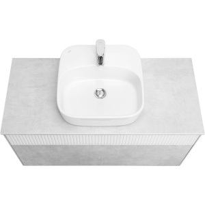 Тумба с раковиной AQUATON Марбл 100 слэйт, белая матовая, раковина 1WH501709