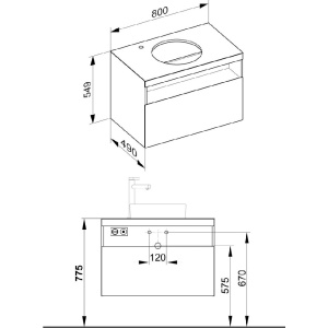 Тумба под раковину Keuco STAGELINE 80 32864300100 белая