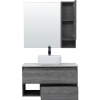 Мебель для ванной STWORKI Карлстад 90 дуб рошелье, монте тиберио, в стиле лофт, серая, подвесная (комплект, гарнитур)