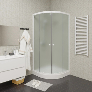 Душевой уголок Parly ZF81 80x80, с поддоном, профиль белый, стекло матовое