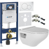 Комплект Унитаз подвесной Bien Ion безободковый, с биде + Инсталляция Geberit Duofix UP 320 111.300.00.5 + Кнопка Sigma 01 115.770.11.5 белая + Крепления 111.815.00.1 к стене + Шумоизоляция