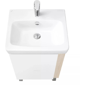 Купить Тумба с раковиной Aquaton Кантри 50 1A2578K0AHB20 белая, дуб верона в Москве с доставкой Тумба с раковиной Aquaton Кантри 50 1A2578K0AHB20 белая, дуб верона