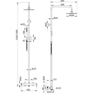 Душевая стойка Excellent Pi AREX.1281WH белая