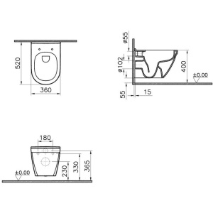 Унитаз подвесной VitrA S50 7740B003-0075 безободковый