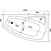 Акриловая ванна STWORKI Монтре R 150x90 см, угловая, с каркасом, асимметричная