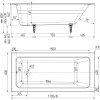 Чугунная ванна Универсал Оптима Ультра 170x80 см, с ножками