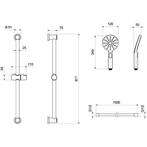 Душевой гарнитур Aquatek Оберон AQ2016MB черный
