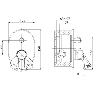 Смеситель для ванны с душем D&K Rhein Marx DA1394801 С ВНУТРЕННЕЙ ЧАСТЬЮ