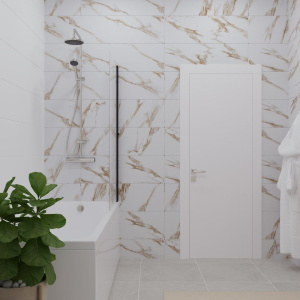 Купить Шторка на ванну Triton Соло Щ0000051154 профиль черный матовый в Москве с доставкой Шторка на ванну Triton Соло Щ0000051154 профиль черный матовый