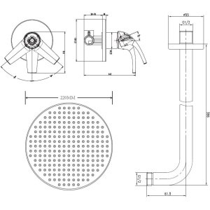 Душевой комплект ESKO Set_3in1 С ВНУТРЕННЕЙ ЧАСТЬЮ