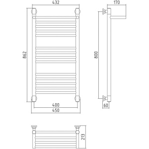 Купить Полотенцесушитель водяной Сунержа Богема 80x40, с полкой, прямая в Москве с доставкой Полотенцесушитель водяной Сунержа Богема 80x40, с полкой, прямая