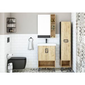 Шкаф-пенал Sanflor Выборг дуб крафт золотой