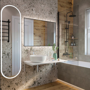 Мебель для ванной DIWO Элиста 100 белый мрамор, с раковиной Moduo 40 RING