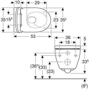 Купить Унитаз подвесной с сиденьем микролифт Geberit Acanto 502.718.00.1 безободковый в Москве с доставкой Унитаз подвесной с сиденьем микролифт Geberit Acanto 502.718.00.1 безободковый
