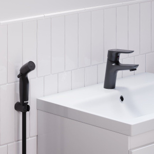 Смеситель для раковины Damixa Jupiter 770300300 черный матовый, с гигиеническим душем