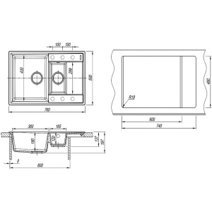 Купить Мойка кухонная Lemark Ramza 760 9910042 шампань в Москве с доставкой Мойка кухонная Lemark Ramza 760 9910042 шампань